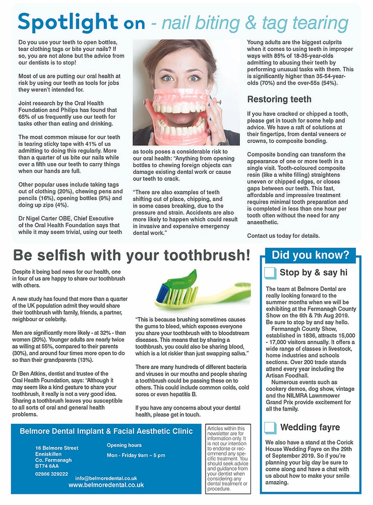 Summer newsletter Dental Blog Belmore Dental Implant & Facial Clinic